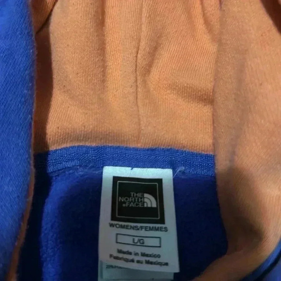 Northface purple / peach hoodie logo front size large - Picture 5 of 6